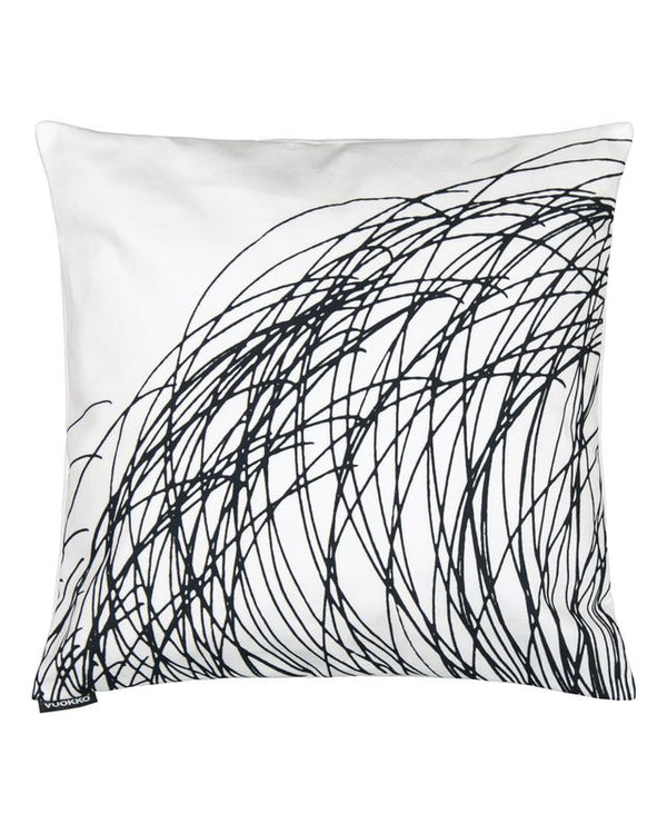 Pillowcase Pyörre white-black 50cm x 50cm