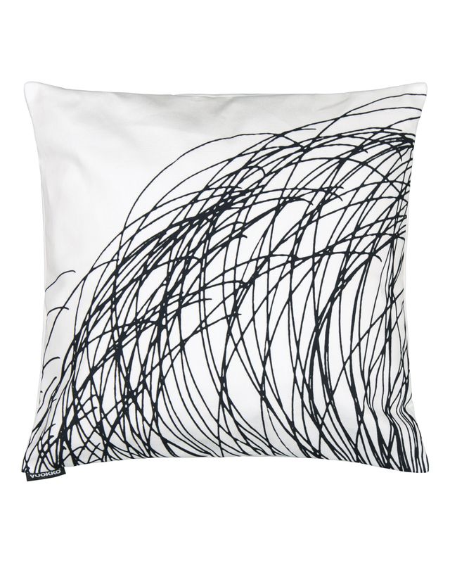 Pillowcase Pyörre white-black 50cm x 50cm